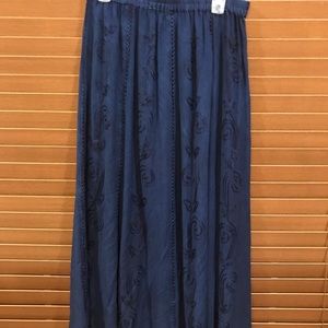 Long Modest A-Line Lightweight Dark Denim Skirt